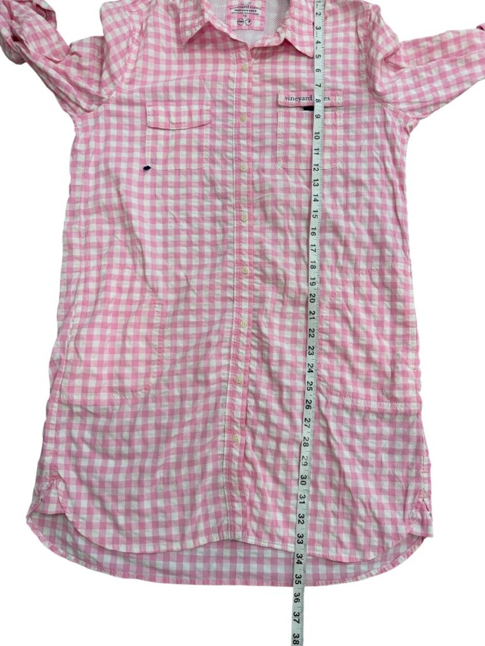 Vineyard Vines Womens Size 10 Dress Hartley Harbor Button-Up Pink White Cover Up - Picture 7 of 8